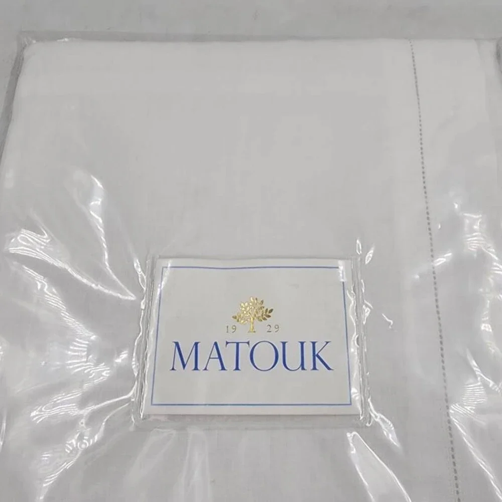 Matouk Roman Linen Hemstitch King Sham 21 x 36 - Flange White